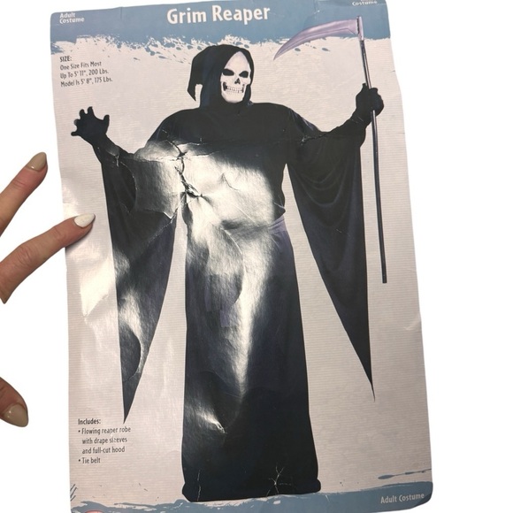 Grim Reaper Halloween costume robe and mask - Picture 1 of 13